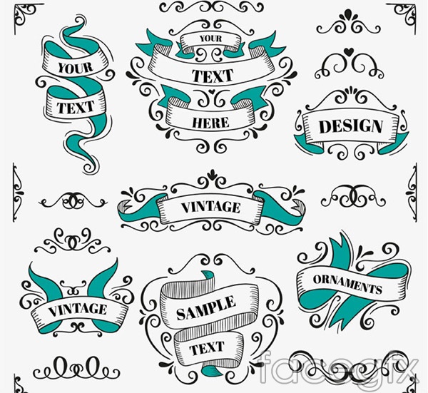 600x551 Hand Painted Vintage Ribbon Vector Over Millions Vectors, Stock