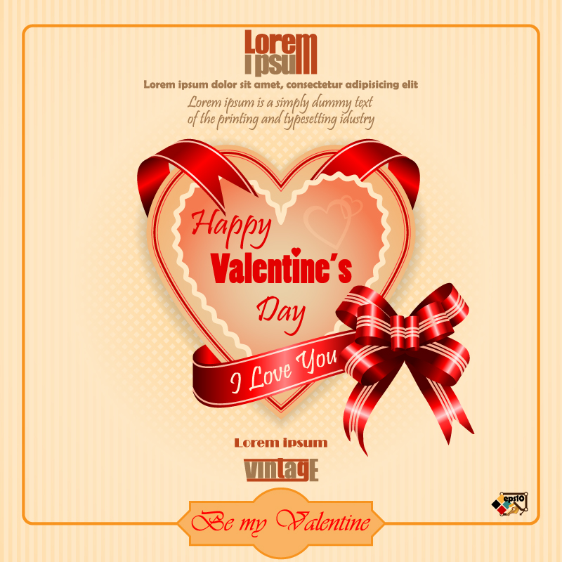 800x800 Happy Valentine's Day Ribbon Vector Free Vector Graphic Download