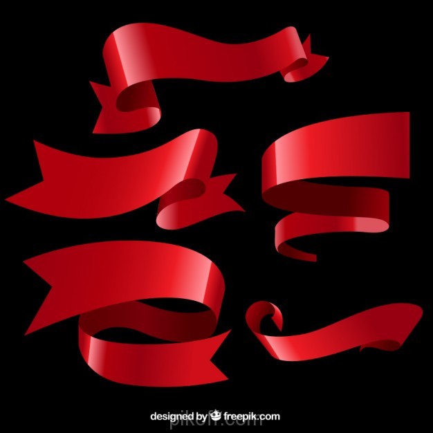626x626 Red Ribbons Vector Free Download