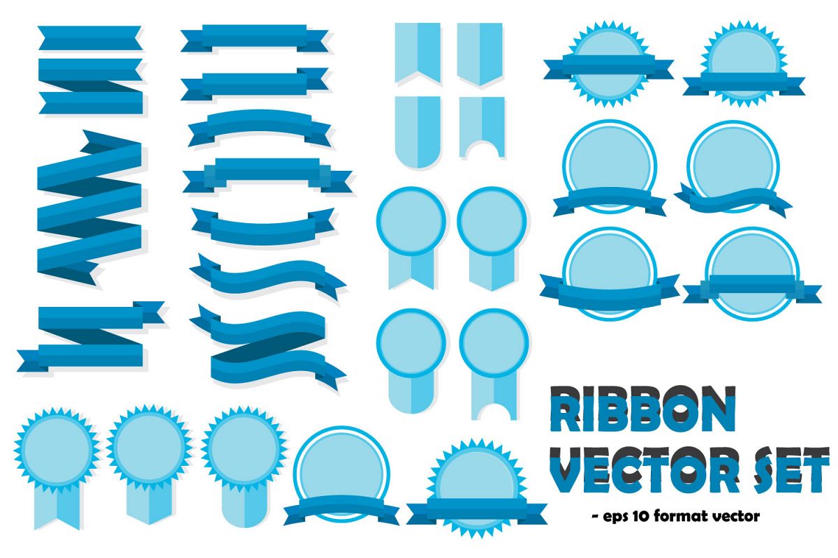 1200x800 Ribbon Vector Templates Set