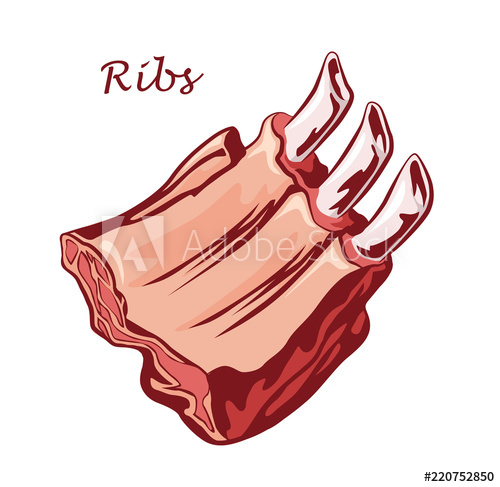 500x487 Meat Food Ribs Isolated On White Background Cut Of Beef