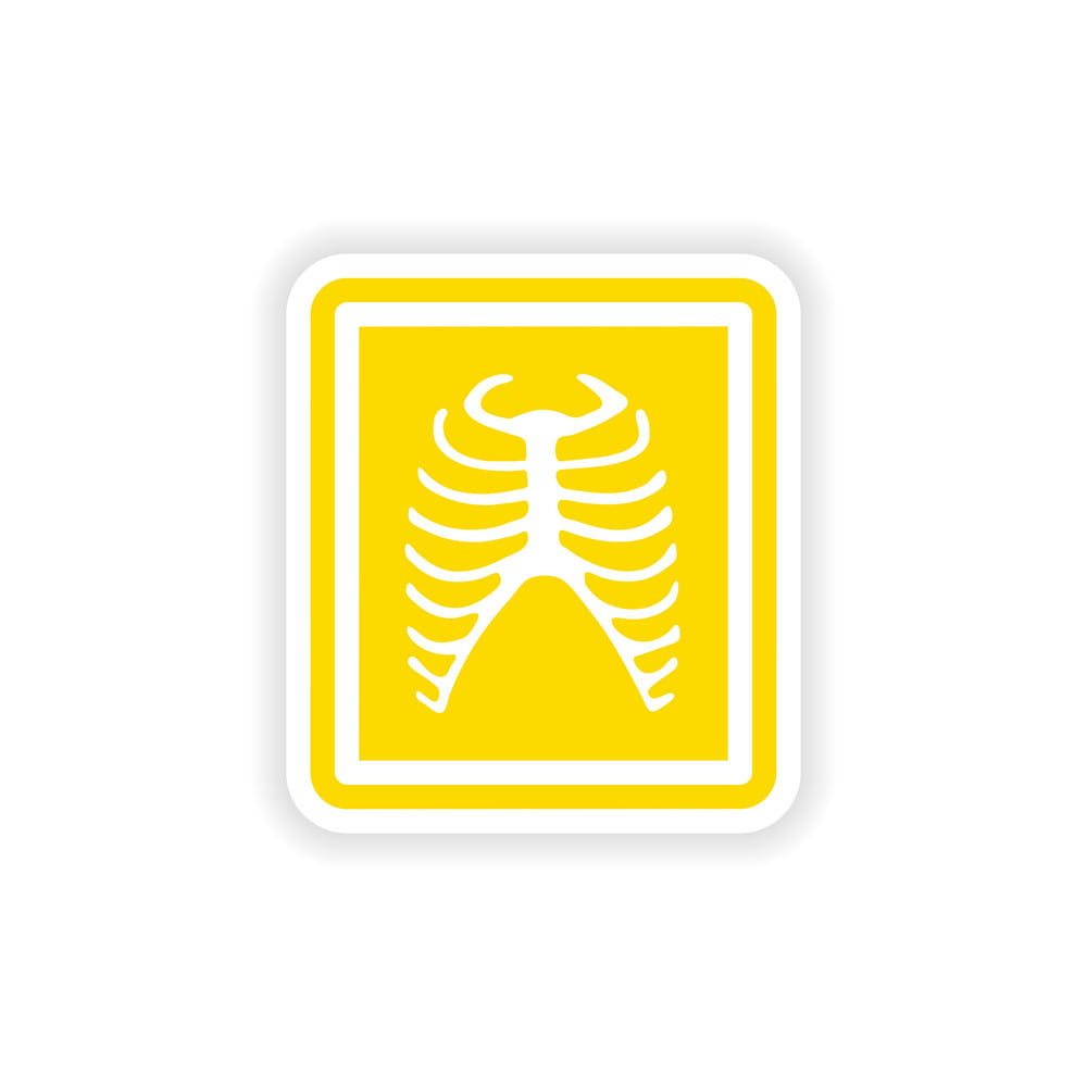 1000x1000 Paper Sticker On White Background X Rays Of Ribs Vector