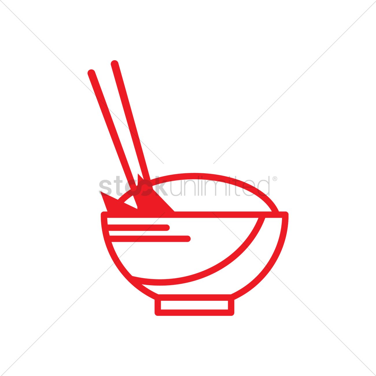 1300x1300 Rice Bowl Vector Image