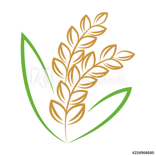 500x500 Rice Grain Logo Icon Vector