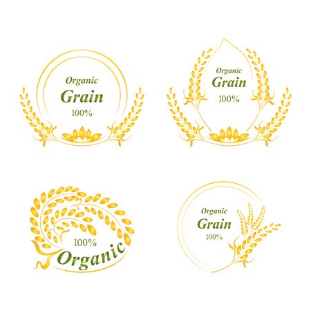 450x450 Rice Logo, Symbol, Grain Organic Natural Product, Concept Vector