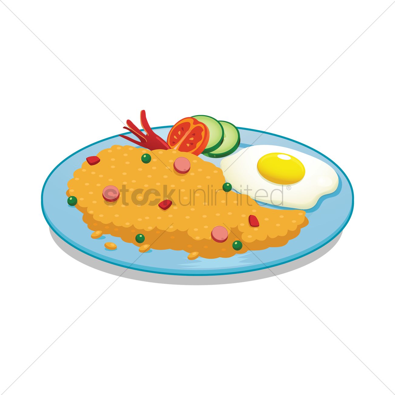 1300x1300 Fried Rice Vector Image