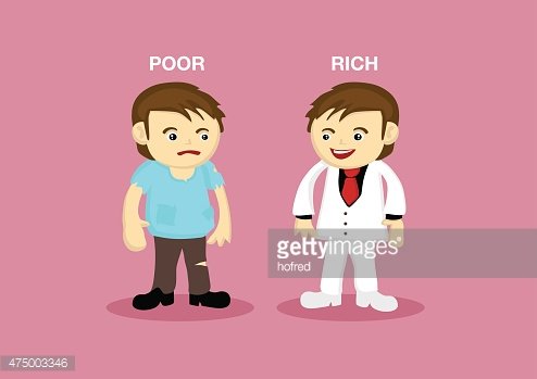 494x349 Rich Man Poor Man Vector Cartoon Illustration Premium Clipart