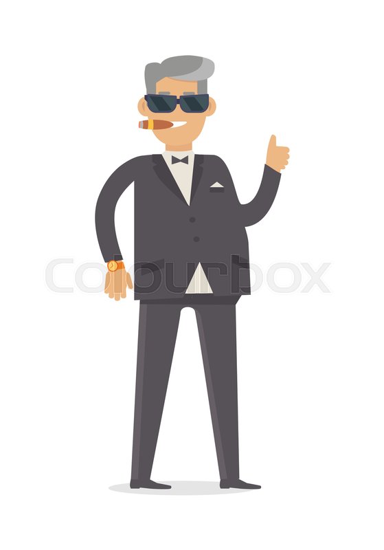 559x800 Rich Man In Expensive Suit Isolated On Stock Vector Colourbox