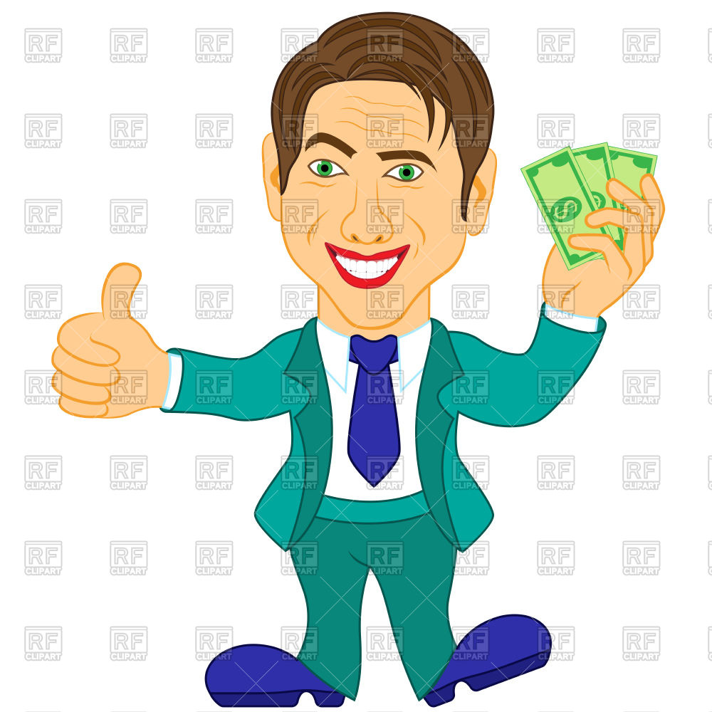 1000x1000 Smiling Rich Man In A Turquoise Suit Vector Image Of People