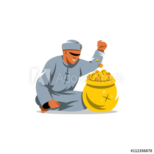 500x500 Vector Rich Man From The Uae Cartoon Illustration