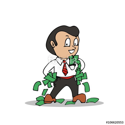 500x500 Illustration Of A Very Rich Man With Money Stock Image