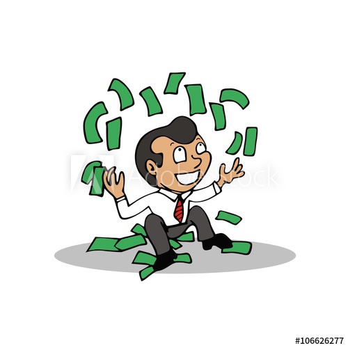 500x500 Illustration Rich Man With Money Cartoon Vector