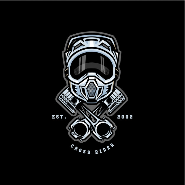 626x626 Motocross Cross Rider Badge Logo Vector Premium Download