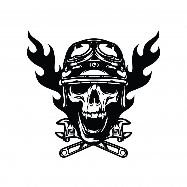 626x626 Skull Ghost Rider Road Vector Logo Design Illustration Vector