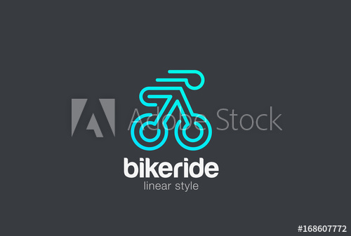 500x337 Bicycle Bike Rider Logo Vector Linear Riding Sport Logotype Icon