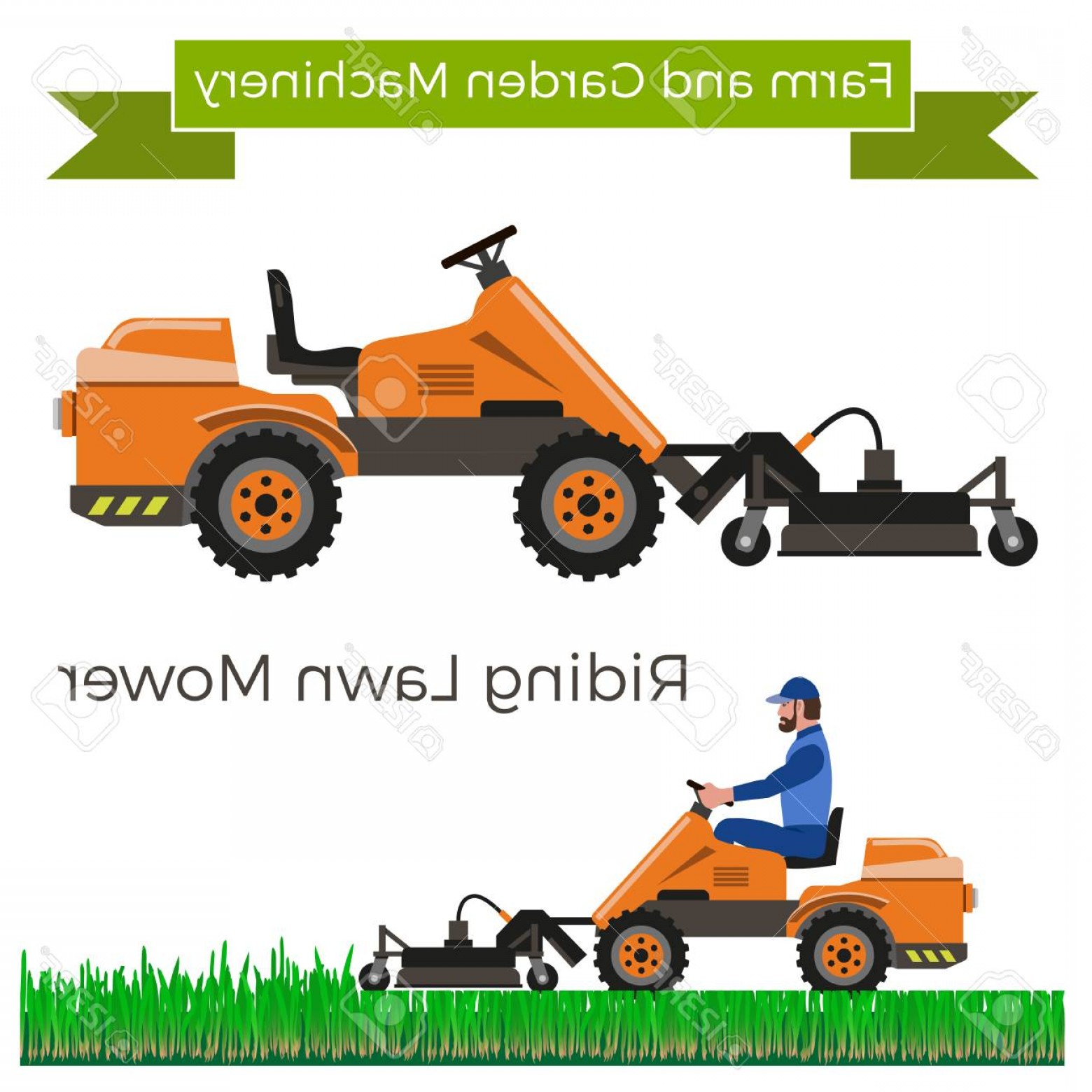 1560x1560 Photostock Vector Riding Lawn Mower Vector Illustration Catchsplace