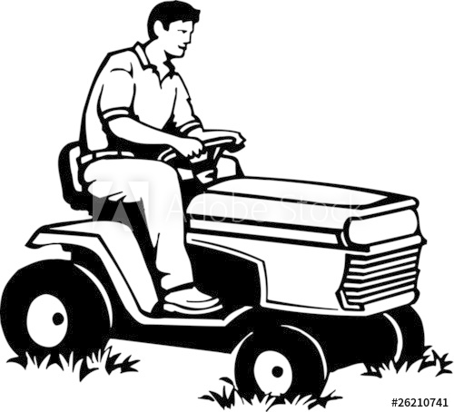 500x454 Riding Lawnmower Operator Vinyl Ready Vector Illustration