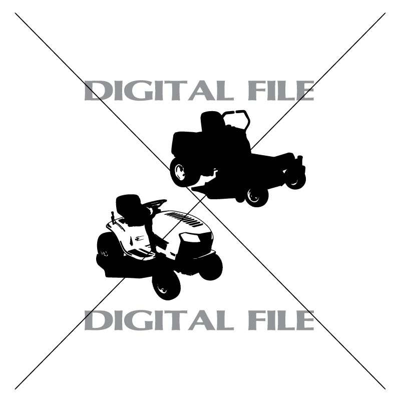 801x801 Two Riding Lawn Mowers Vector Images Vinyl Decal T Shirt Etsy