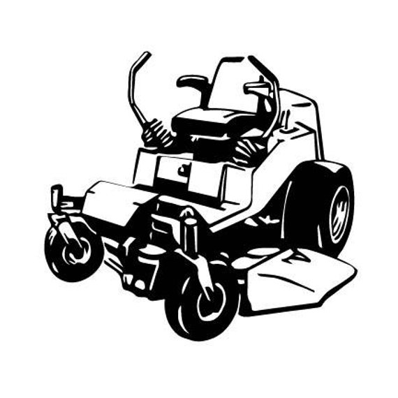 570x570 Zero Turn Mower Lawn Mower Outline Digital Download Cuttable