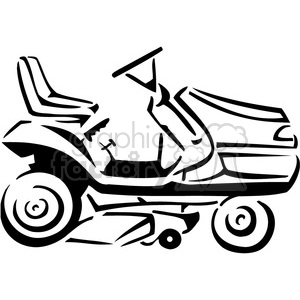 300x300 Black And White Riding Lawnmower Clipart Royalty Free Gif
