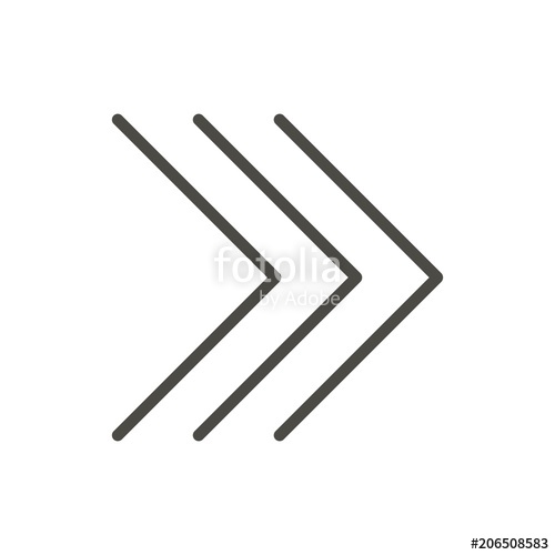 500x500 Next Icon, Right Arrow Vector Line Forward Symbol Isolated