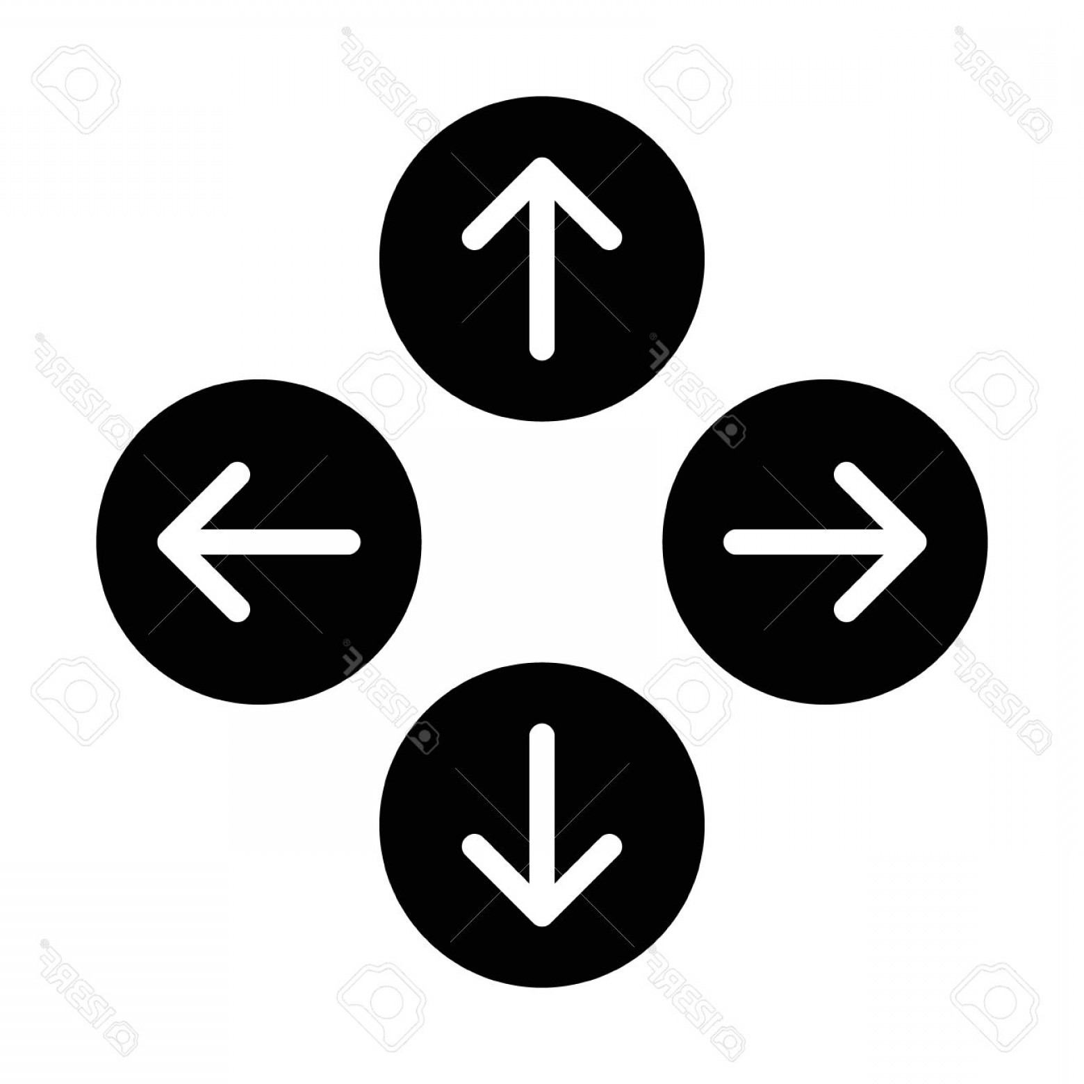 1560x1560 Photostock Vector Up Down Left Right Or North East South West