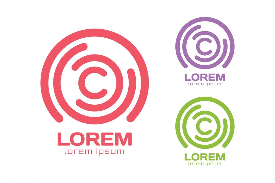 900x598 Vector C Letter Logo Circle Ring Logo Design Abstract Flow Logo