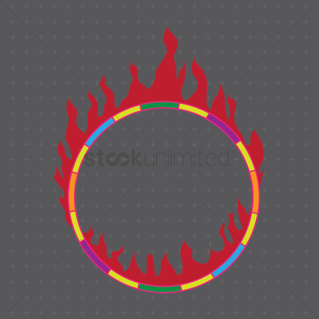 Circus Ring With Fire Vector Image 1300x1300 Circus Ring With Fire Vector Image