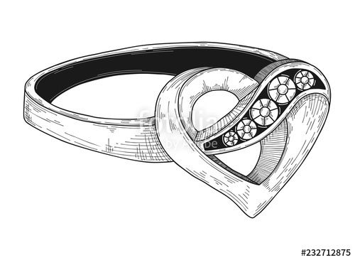 500x366 Hand Drawn A Jewelry Ring Vector Illustration Of A Sketch Style