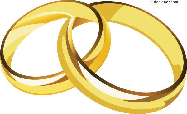 600x366 Designer Golden Ring Vector Material