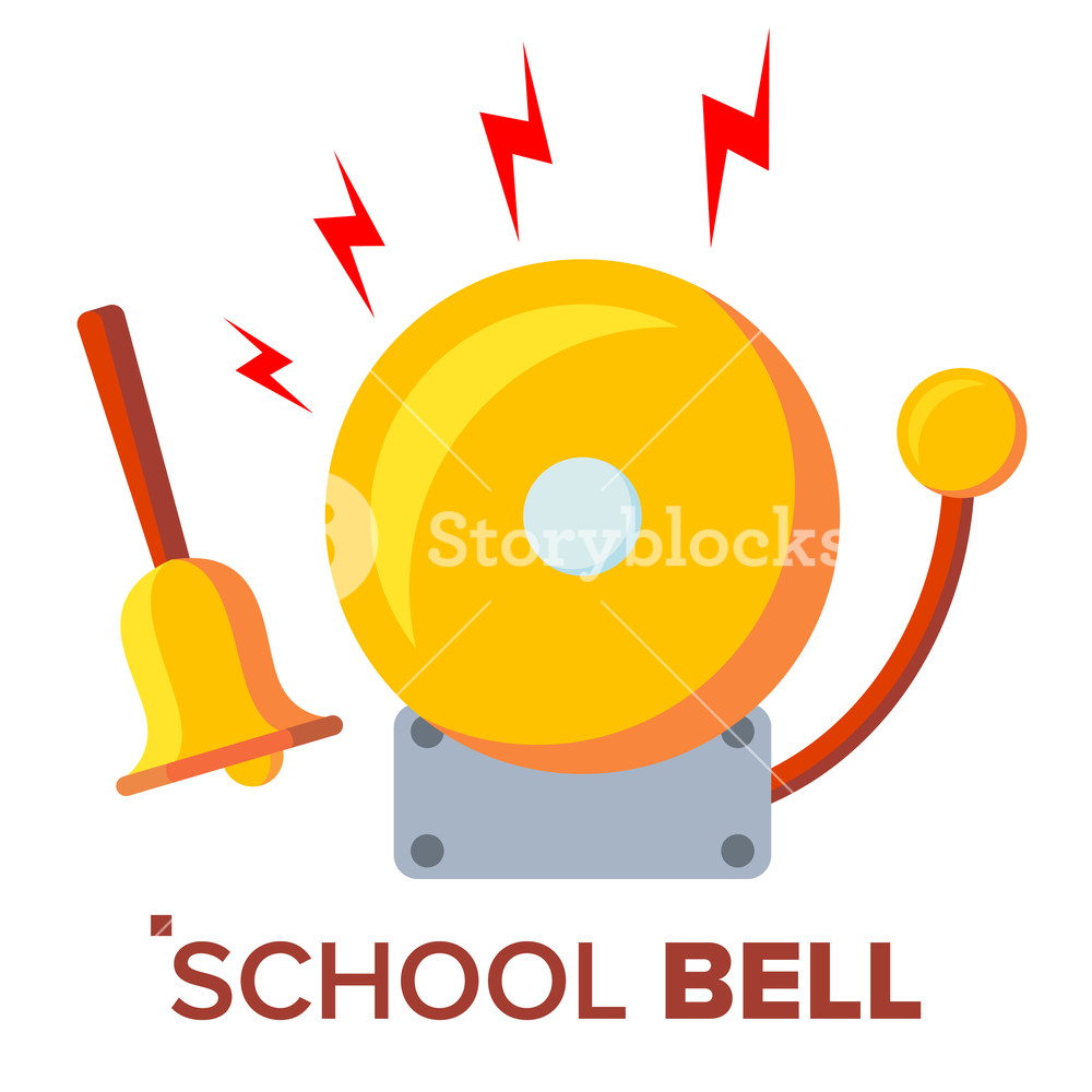1000x1000 School Bell, Ring Vector Ringing Classic Electric Bell And Hand
