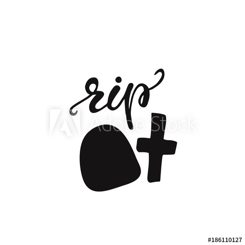 500x500 Halloween Design With Lettering Rip Vector Illustration