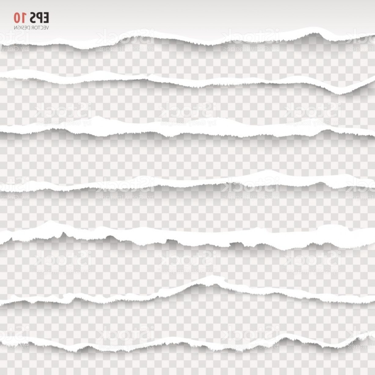 1228x1228 Torn Paper Edges Horizontally Vector Realistic Torn Paper Torn