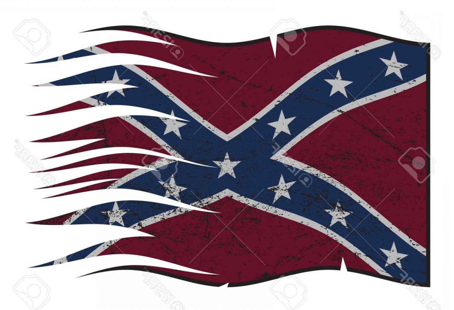 1560x1068 Photostock Vector A Wavy Torn And Grunged Confederate Flag