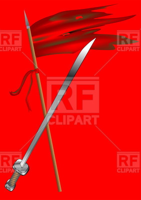 283x400 Torn Flag And Sword Vector Image Of Objects Arkela