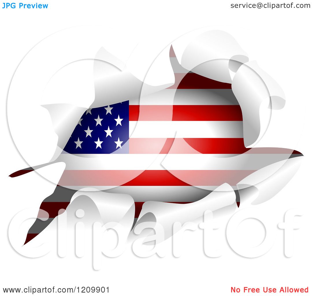 1080x1024 Clipart Of An American Flag Through A Ripped Hole