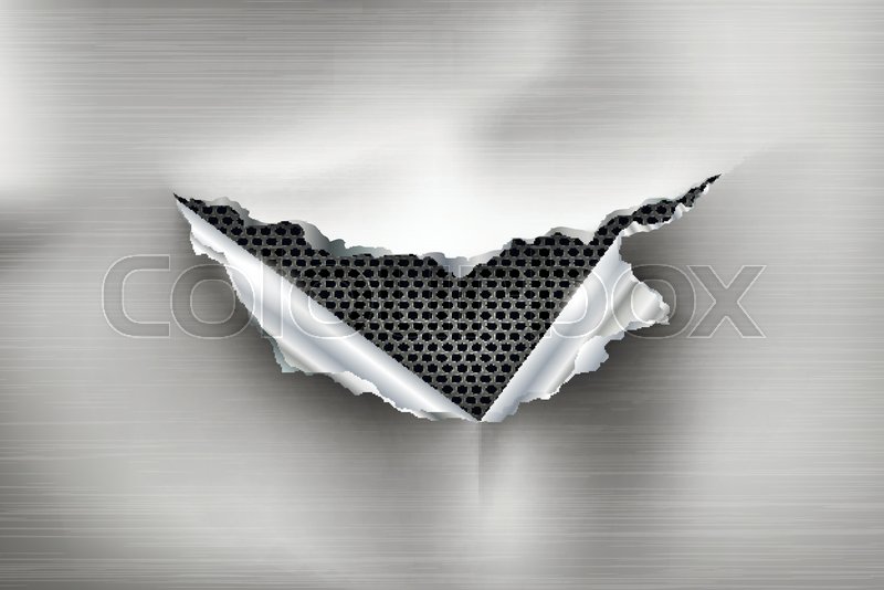 800x534 Ragged Hole Torn In Ripped Steel On Stock Vector Colourbox