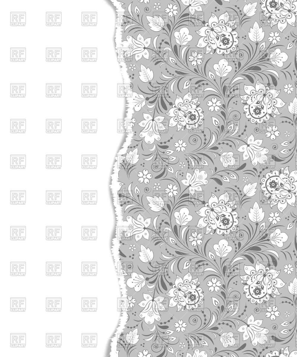1000x1200 Floral Grey Pattern With Ripped Paper Vector Image Of Backgrounds