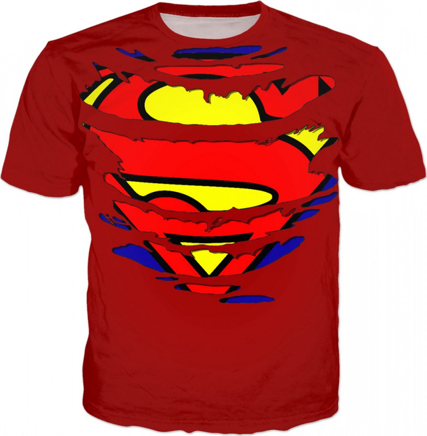 1473x1504 Superhero In Disguise Torn Apart Tee Shirt Comic Style Vector Logo