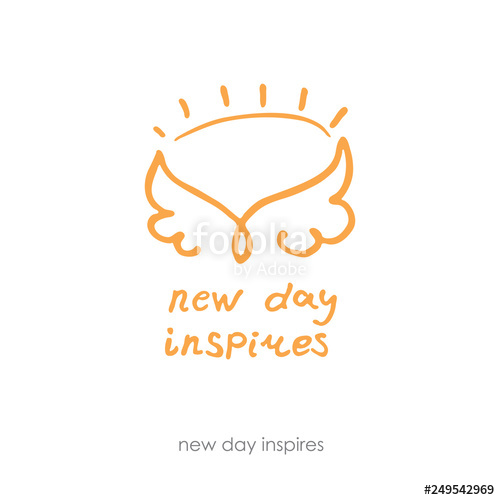 New Day Inspires Hand Drawn Positive Logo Line Art Wings 500x500 New Day Inspires Hand Drawn Positive Logo Line Art Wings