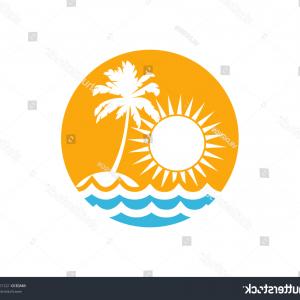300x300 Photostock Vector Sea Waves And Rising Sun Vector Illustration