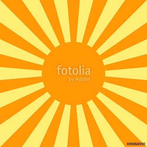 500x500 Rising Sun Background Sun Rays On Yellow Background Vector Il