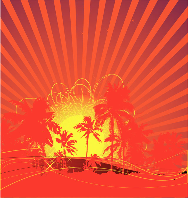 639x671 Free Download Of Tropical Rising Sun Vector Vector Graphic
