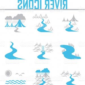 300x300 Photostock Vector Isolated Black River Icons Set On White