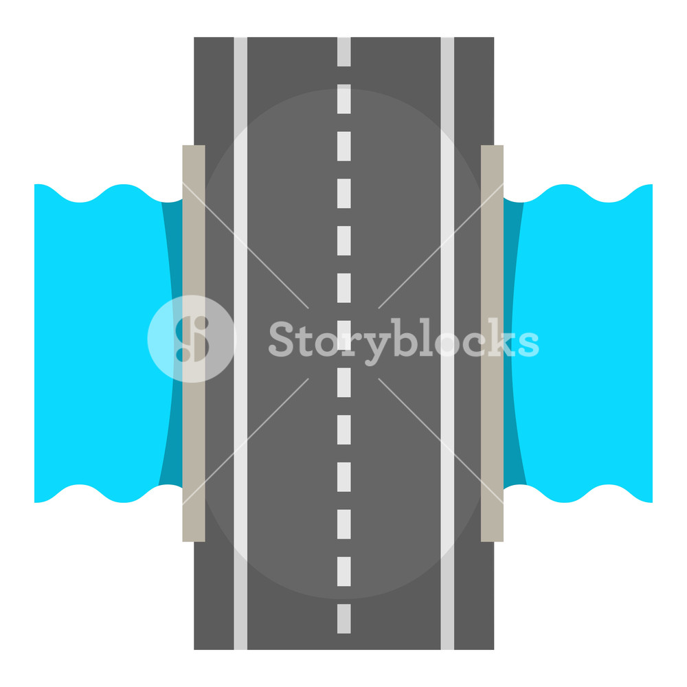 1000x1000 Bridge Over River Icon Cartoon Illustration Of Bridge Over River