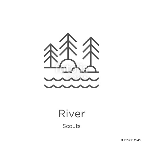 500x500 River Icon Vector From Scouts Collection Thin Line River Outline