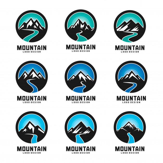 626x626 Mounta River Logo Design Set Vector Premium Download