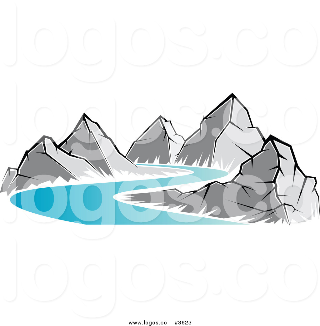 1024x1044 Royalty Free Mountain And River Logo