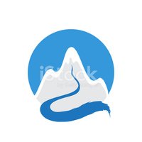 200x200 Mountain And River, Vector Logo Stock Vectors