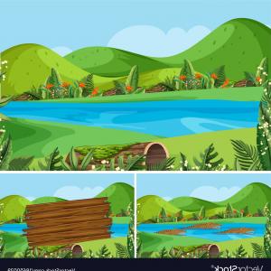 300x300 Nature Scenes With Mountains And River Vector Wallkeeper